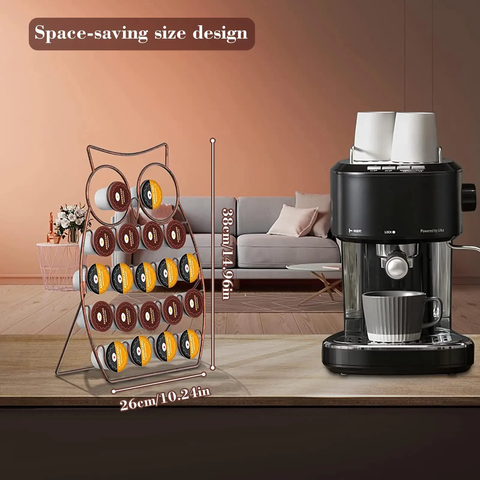 

1PCS Owl Creative Coffee Capsule Holder Is Suitable For K-cup Capsule And Can Store 20 Multifunctional Storage Racks