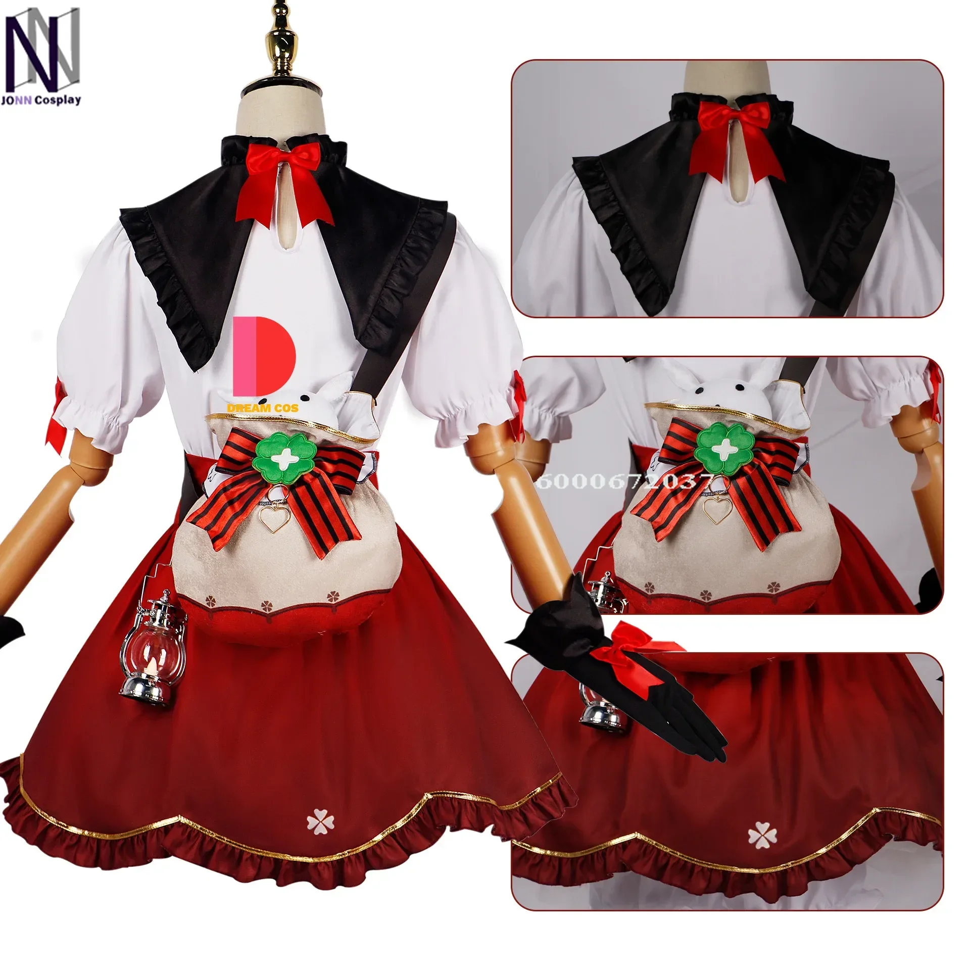 Genshin Impact Game Klee New Skin Cosplay Costume Doll Witch Red Dress Bag Little Outfit for Women Role Play Party