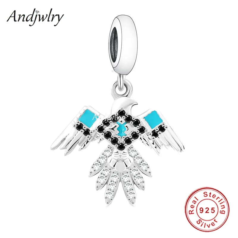 

Fit Bracelet Charms Silver 925 Original Flying Spreed Wings Eagle Zircon Bead Bracelet&Bangle Jewelry Berloque