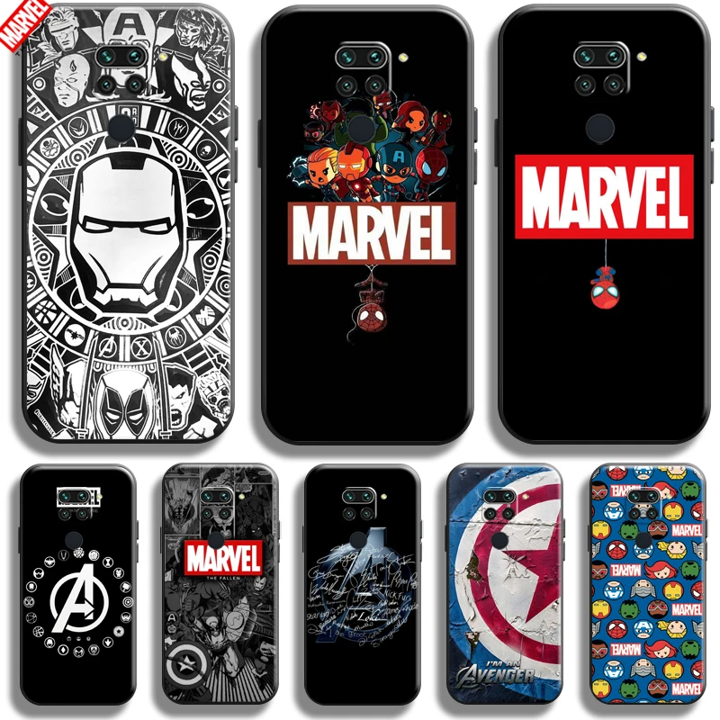 

Marvel Avengers Logo For Xiaomi Redmi Note 9 9T 9 Pro Max 5G Phone Case Coque Black Liquid Silicon Carcasa Silicone Cover