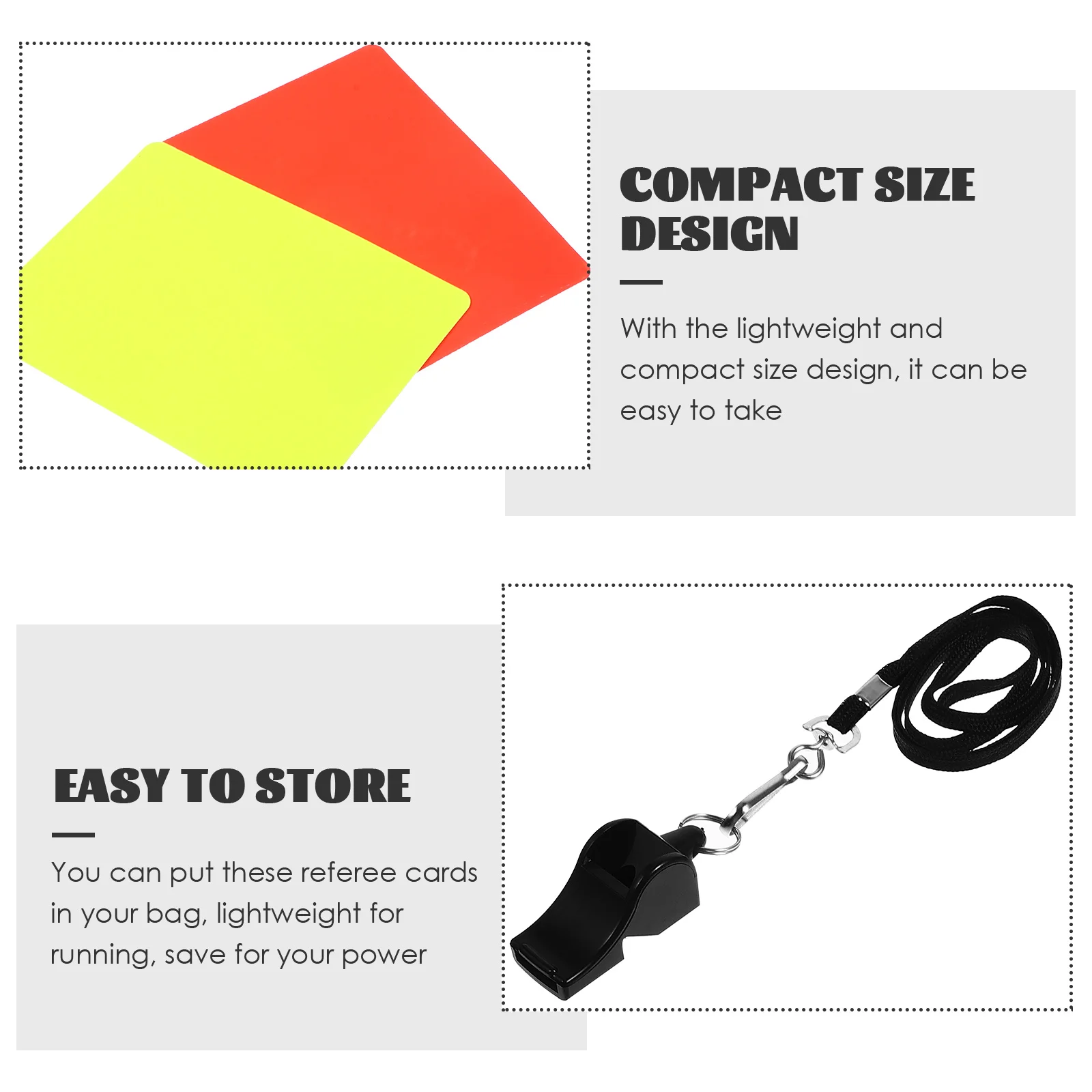 Карта судьи пенальти футбольный матч набор красных и желтых свистков