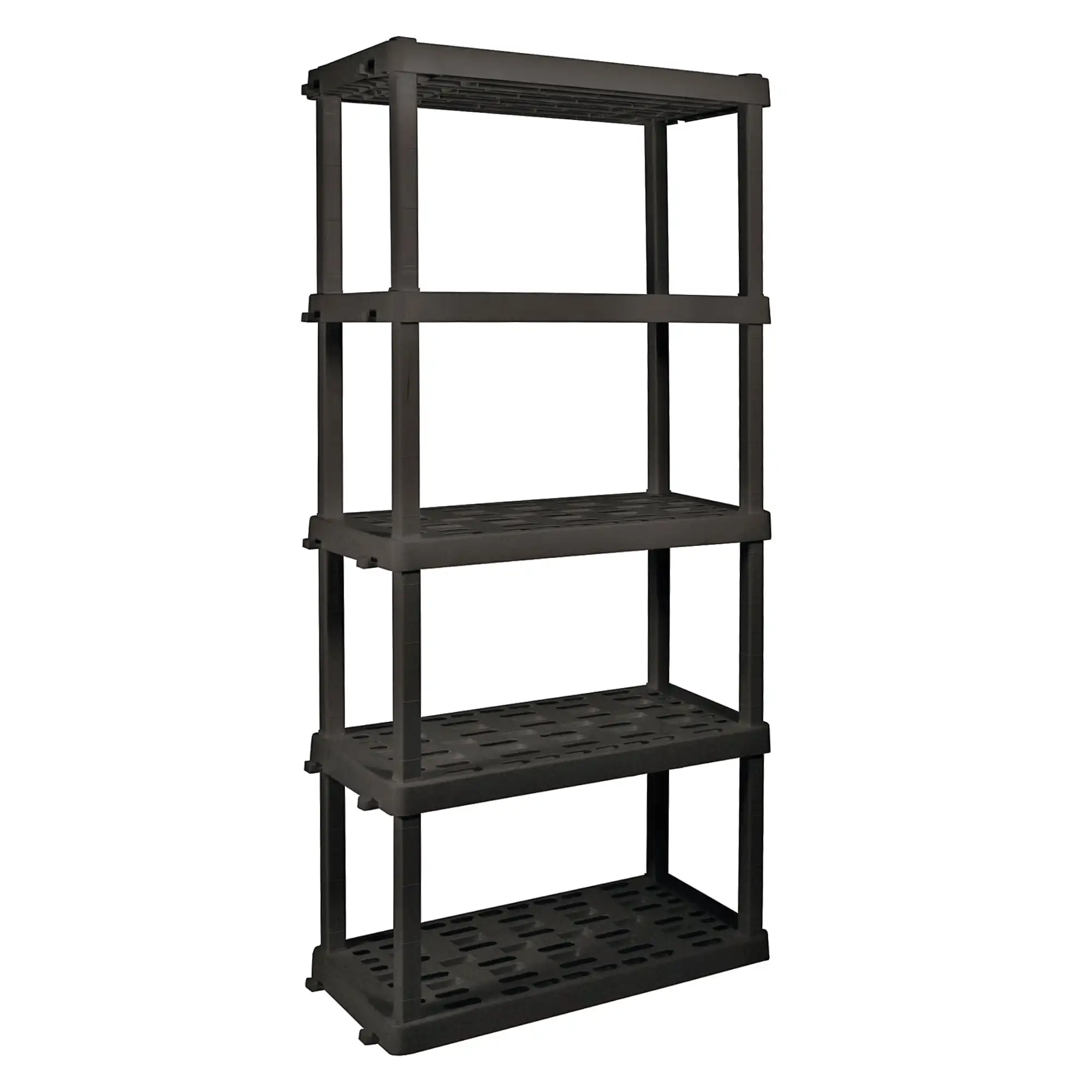 

Hyper Tough Large 5-Tier Shelving Unit, W36 x D18 x H74" Interlocking Multipurpose Organizer, Black