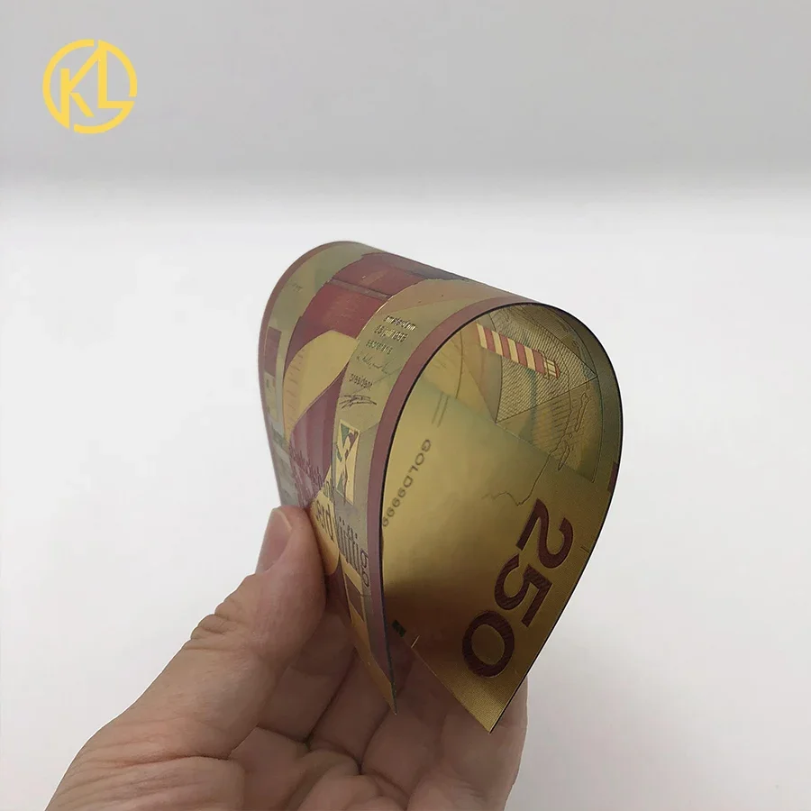 10 шт. цветные золотые банкноты Нидерланды 250 искусственные деньги для коллекции