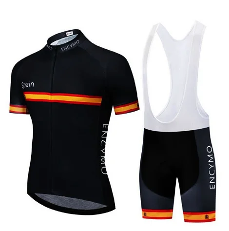 

2022 Spain black New Team Cycling Jersey Customized Road Mountain Race Top mtb cycling jersey ENCYMO