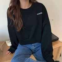 no hat hoodies sweatshirts women new spring short style thin bf ulzzang letter printed simple student all match pullover tops