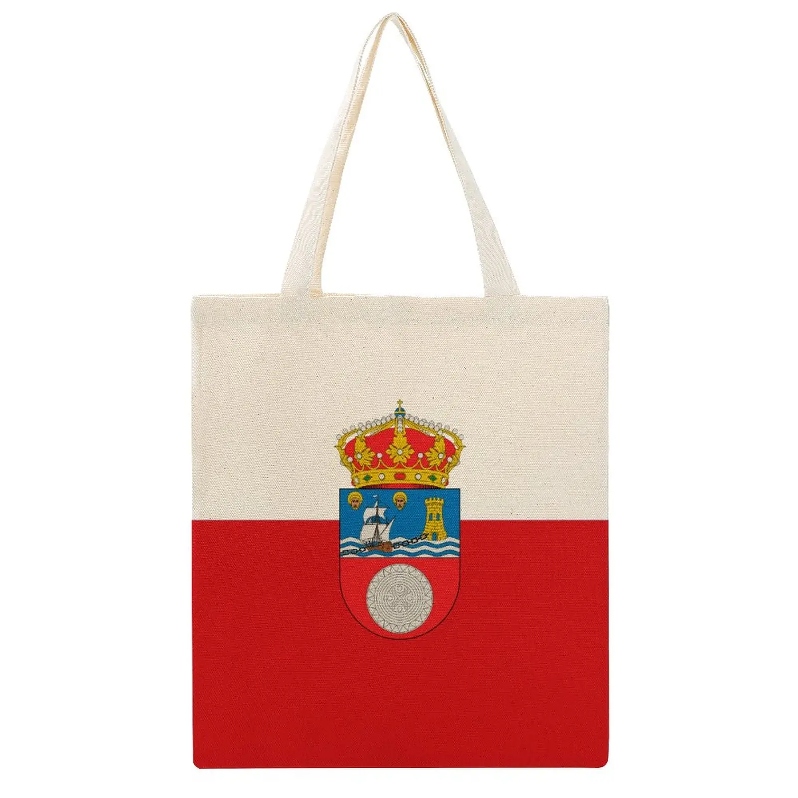 

Flag of Cantabria Canvas Tote Bag Double Funny Canvas Bag Funny Novelty Drawstring Backpack Top Quality Purse