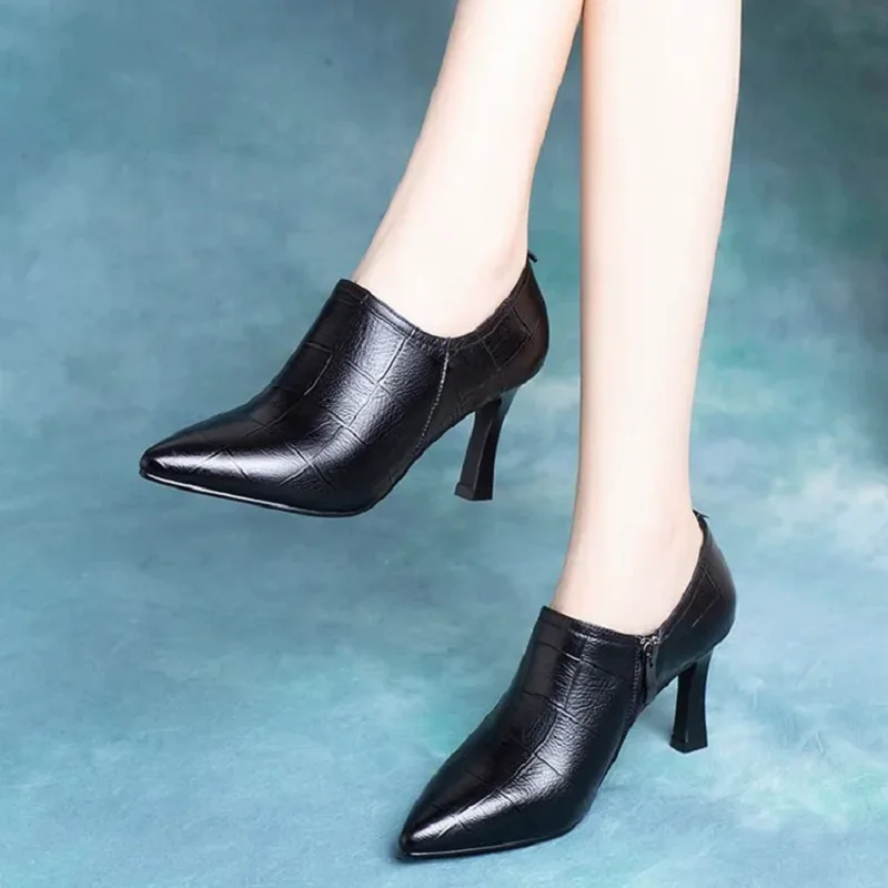 Marlisasa/женские модные черные ботильоны высокого качества в клетку с узором на