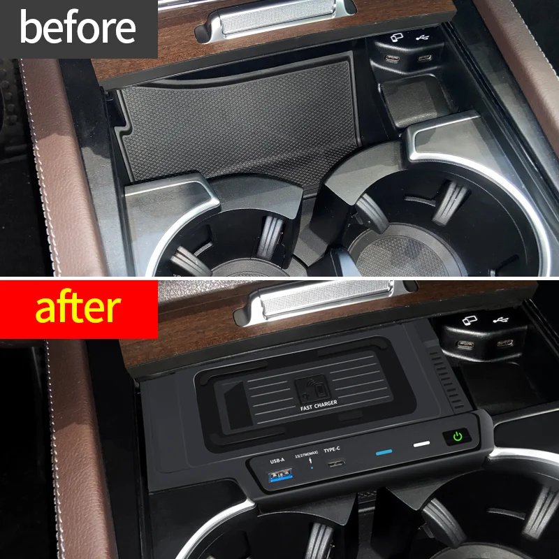 Беспроводное зарядное устройство 15 Вт для Mercedes Benz gle w167 c167 V167 gls x167 400d 350/amg 450 2022 QI USB