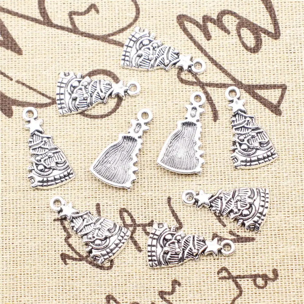 

10 шт., серебряный цвет под старину, 14x2, 5 мм