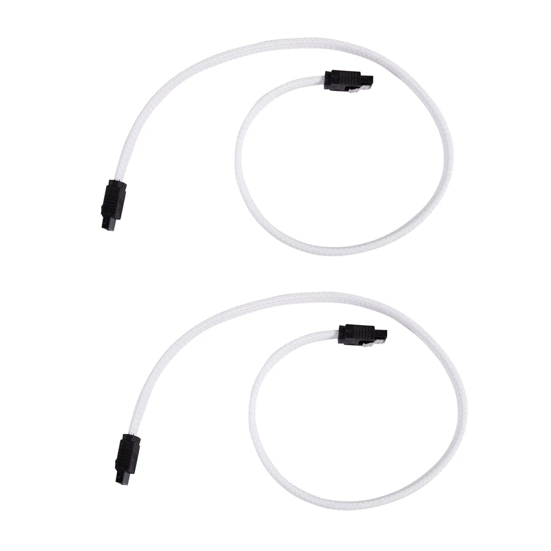 

2x50 см SATA 3,0 III SATA3 7-контактный кабель для передачи данных 6 Гб/с, кабели SSD, шнур для жесткого диска (белый)