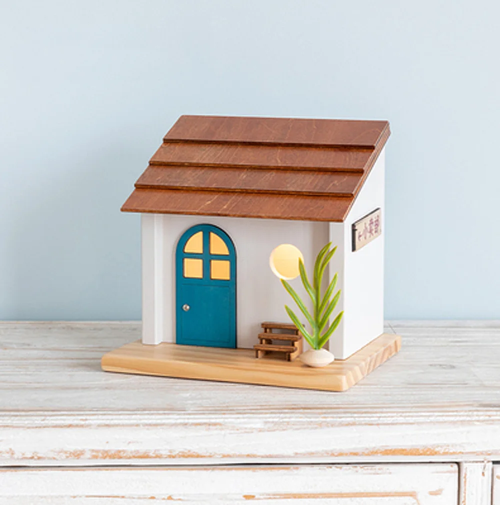 

House Shaped Handcrafted Gift Kids Room Decoration Desktop Mini Wooden Storage Organizer Box