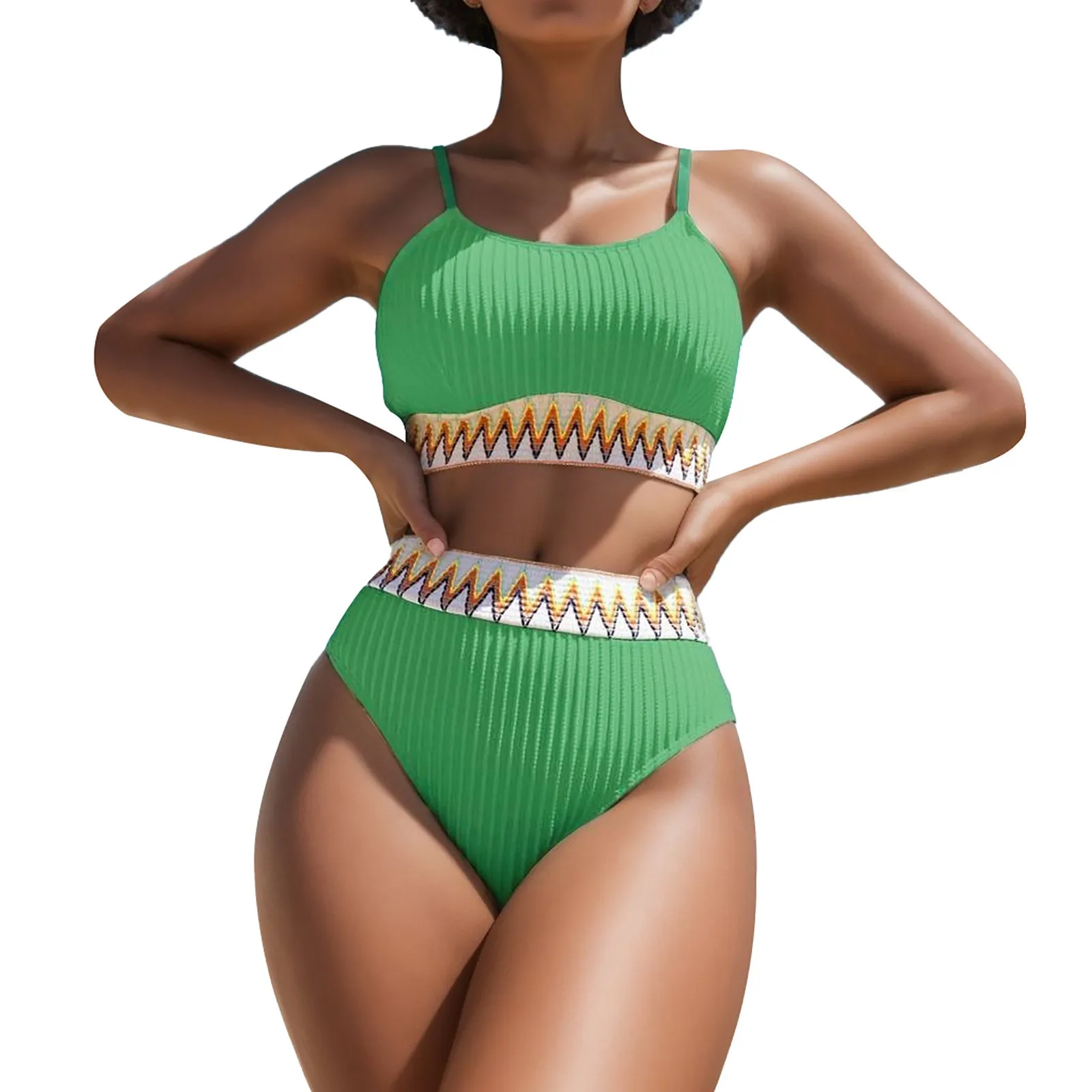 

Женское однотонное бикини в полоску, повседневный модный купальный костюм с подкладкой, с принтом, для отпуска, гавайский купальник