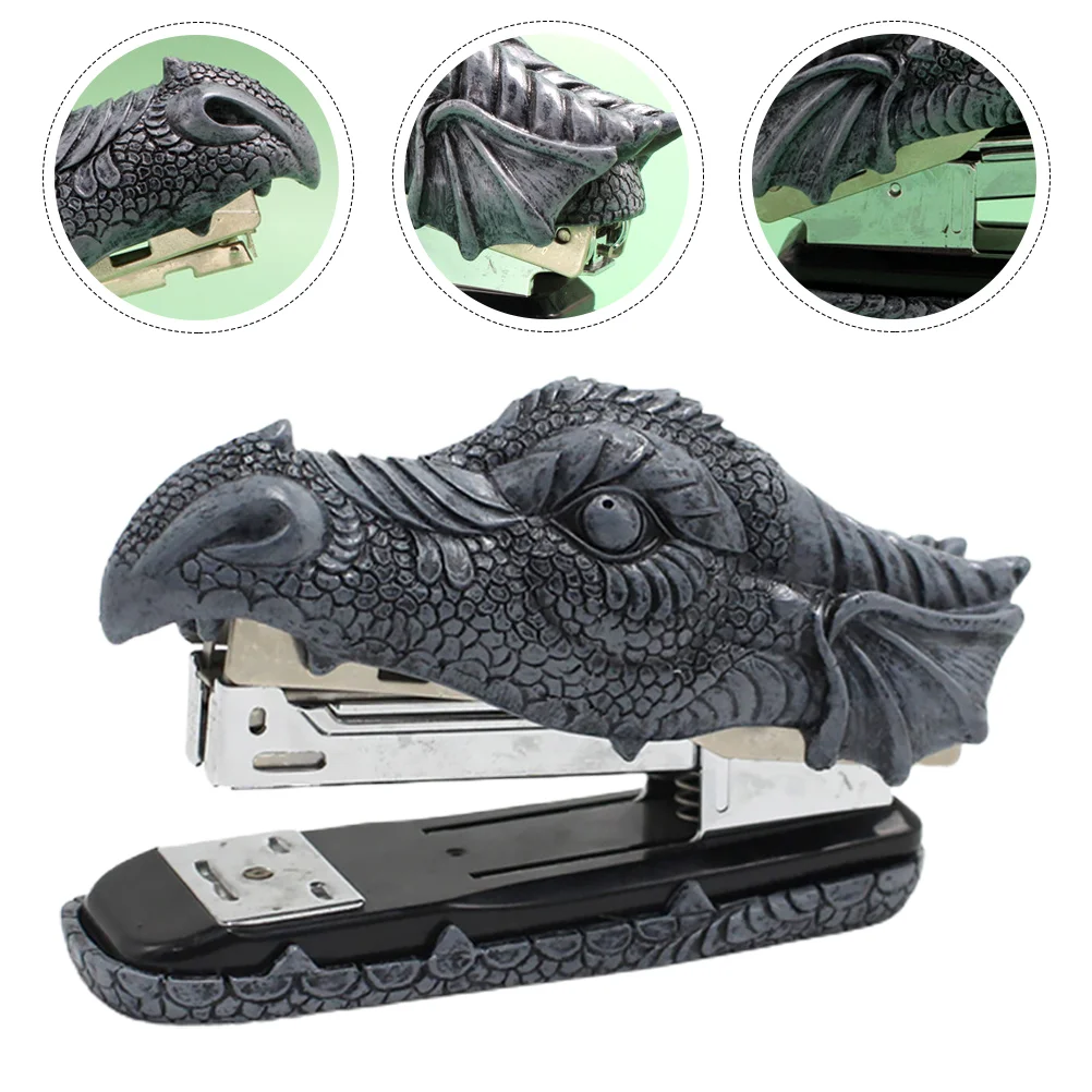 

Stapler Electric Tools Dragon Decor Modeling Book Paper Stapling Resin Office Supply