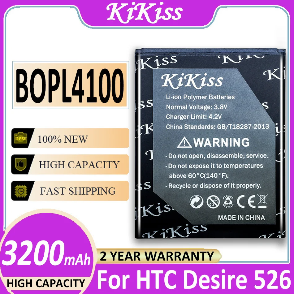 

New High Quality BOPL4100 Battery 3200mAh For HTC Desire 526 526G 526G 526G+ Dual SIM D526h Cell Phone Bateria + Tracking Number