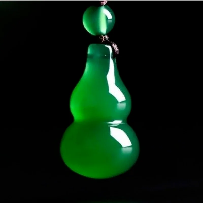 

Подвеска из натурального зеленого халцедона ручной работы, модная бутиковая бижутерия, ожерелье из зеленого Агата для мужчин и женщин, пода...