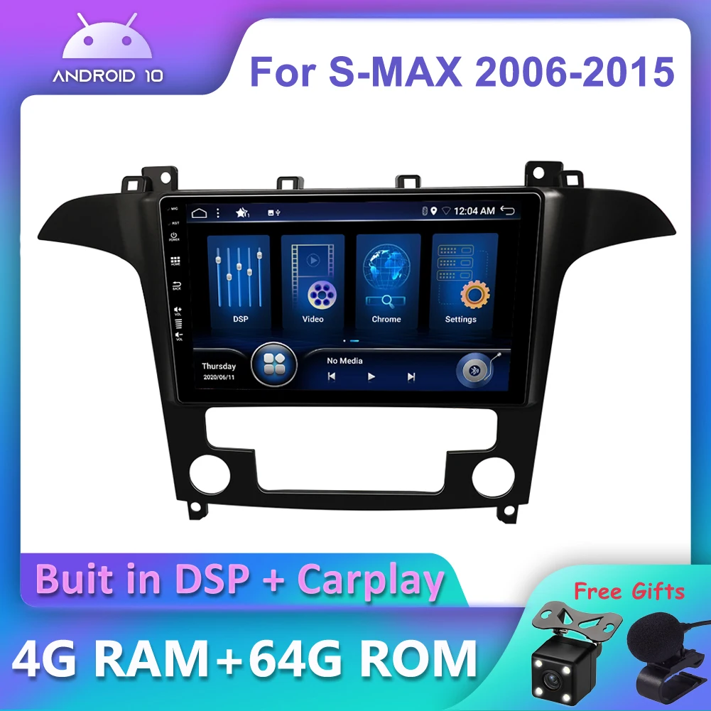 

Bosion Android 10.0 DSP CarPlay Car DVD Radio Multimedia Player For Ford S-MAX S MAX 1 2006-2015 2 din GPS Navigation DSP IPS