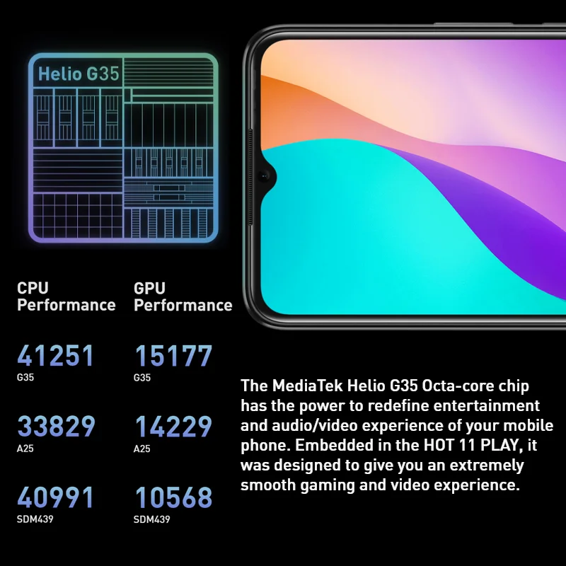 Смартфон глобальная версия Infinix Hot 11 Play 6 82 дюйма HD + дисплей Аккумулятор 6000 мАч Helio