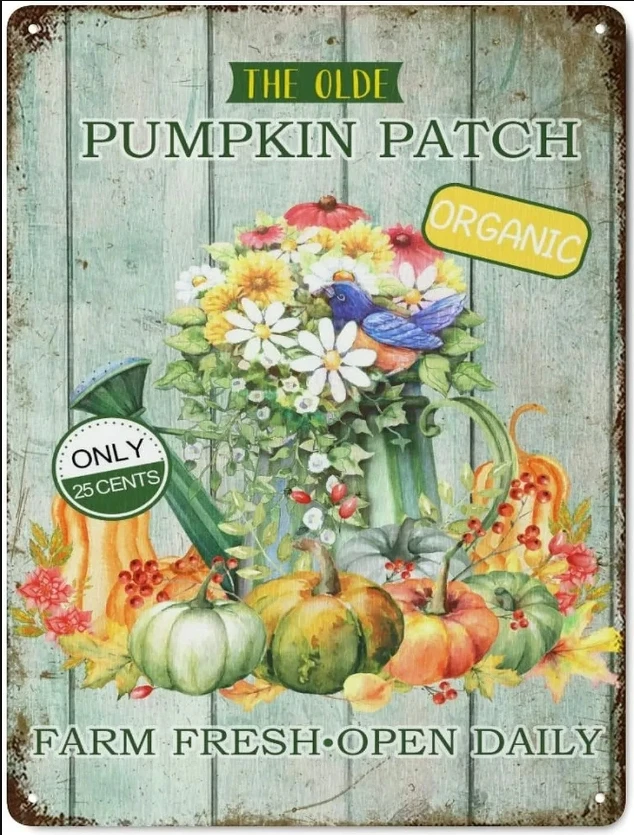 

Vintage Pumpkin Patch Farm Fresh Open Daily Metal Signs Vintage Farm Fresh Pumpkin Tin Sign Wall Plaque for Garage Man