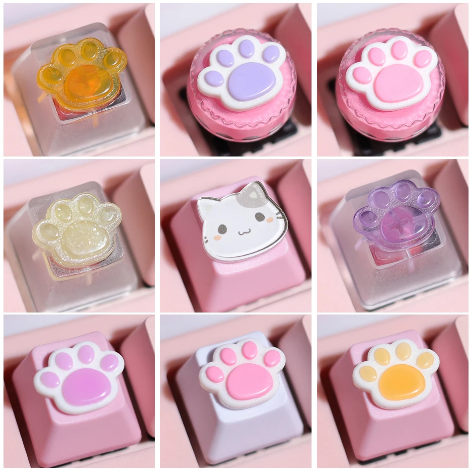 Cute Cat Paw DIY Mechanical Keyboard Cap for Mx Switch Keyboard Gaming Backlit/Transparent Personalized ESC Keycap