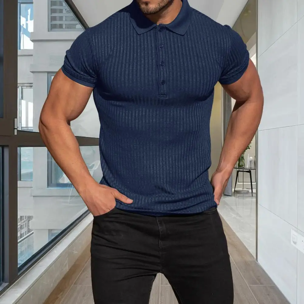 

Men Sport Shirt Button Men Shirt Exercise Short Sleeve Men Sport Shirt