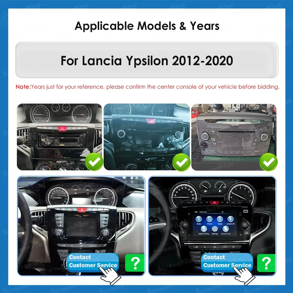 Фото Автомагнитола Android Auto CarPlay для Lancia YPSILON 2011-2016, интеллектуальная система с GPS-навигацией, Bluetooth, 2K экраном и DVD №3