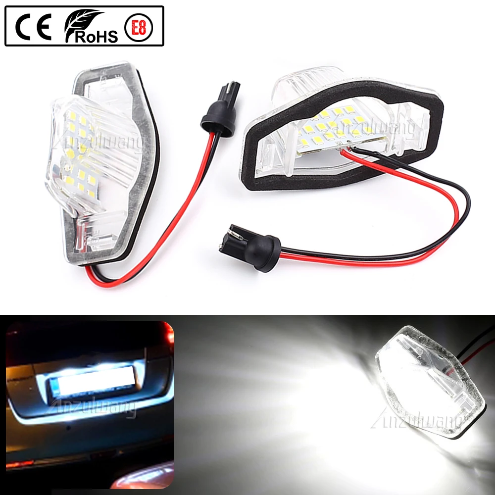 

2x Error Free Led License Plate Light Lamp For Honda Crv Fit Jazz Crosstour Odyssey SMD 18 LED Number lamp