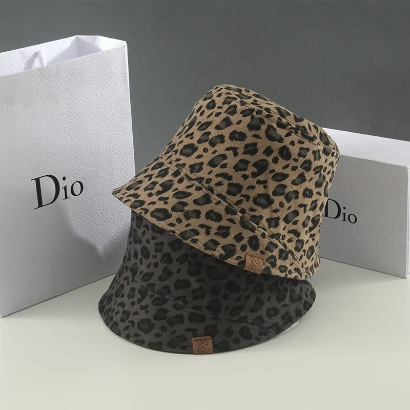 

Панама женская Солнцезащитная в японском стиле, шляпа рыбака с леопардовым принтом, восстанавливающая древность, для отдыха, осень 2022