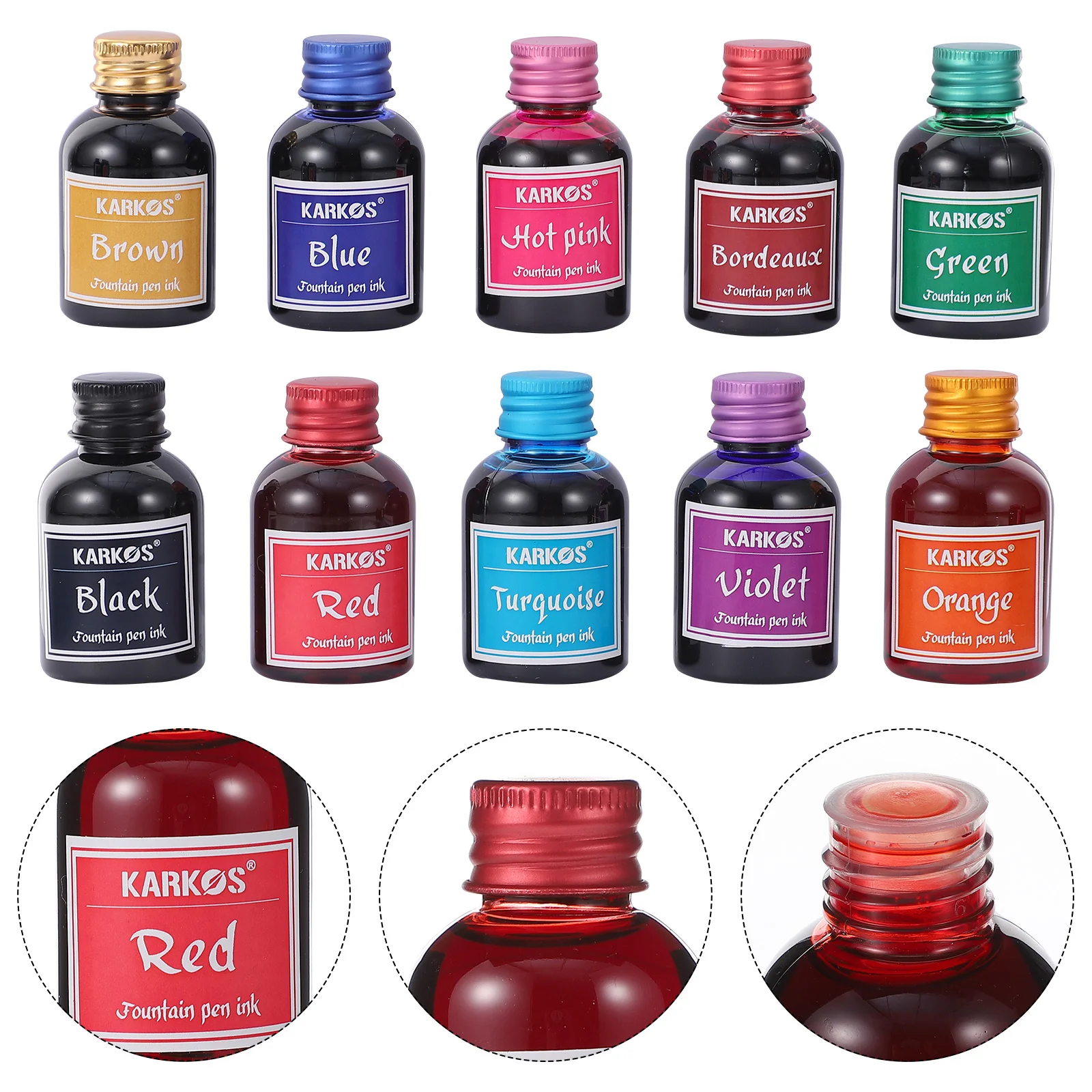

10 Bottles Fountain Pen Non Carbon Ink Calligraphy Supplies Dip Pens Colored Craft Inks Writing Non-carbon Accessory Guache