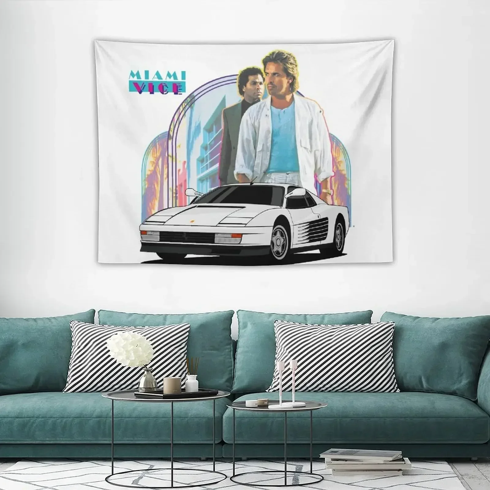 Фото Miami Vice - Гобелен Testarossa, украшение для спальни, обои для домашнего декора, гобелен №3