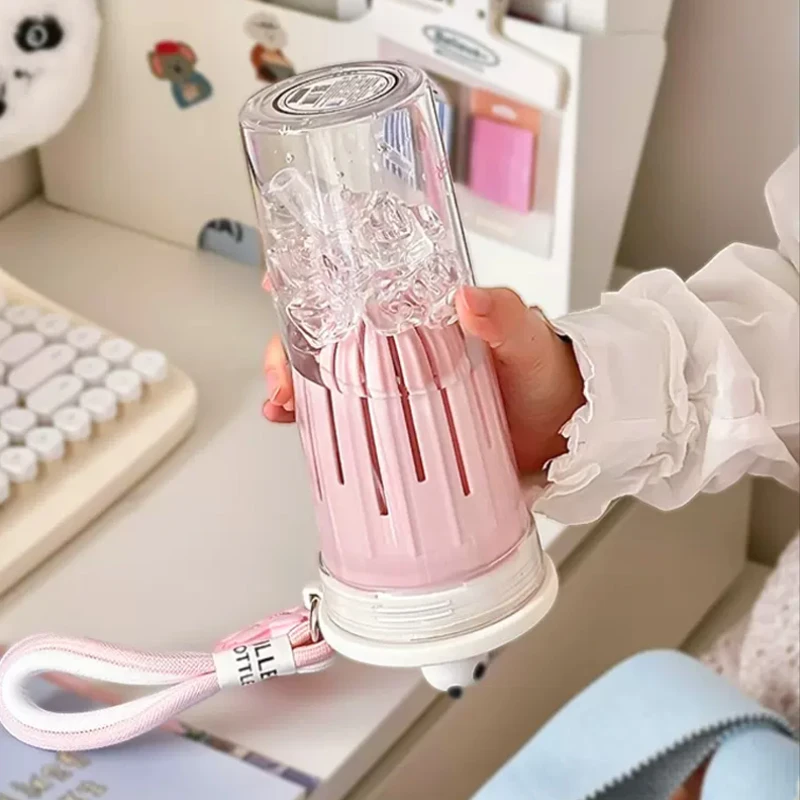 650 мл кавайная бутылка для воды с фильтром милая Сакура и панда тритан спортивная