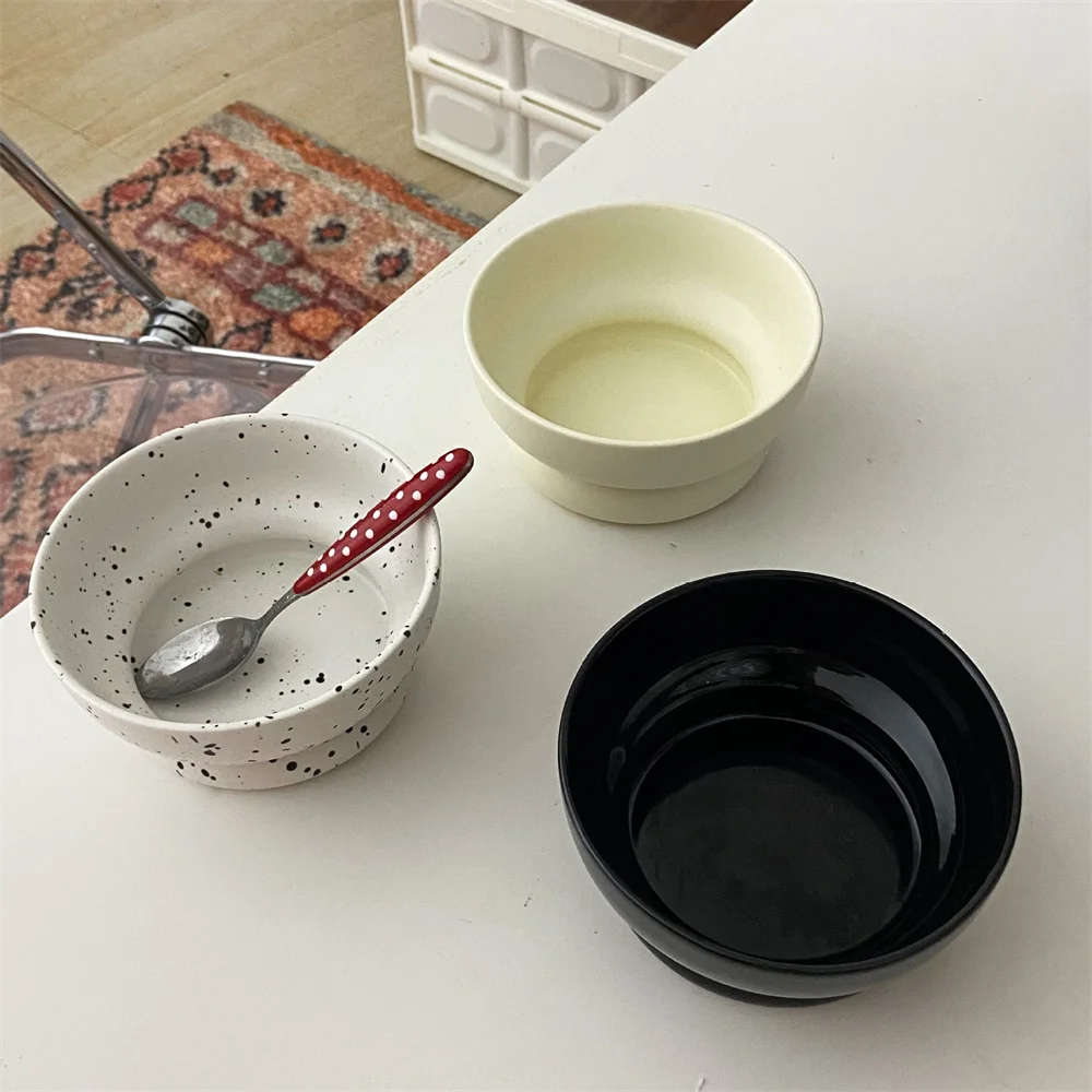 

Decor Ceramic Salad Fruits Bowl 500ML Large Ice Cream Dessert Sundae Bowl Heat Resistant Oatmeal Milk Soup Bowl for Kitchen Bar