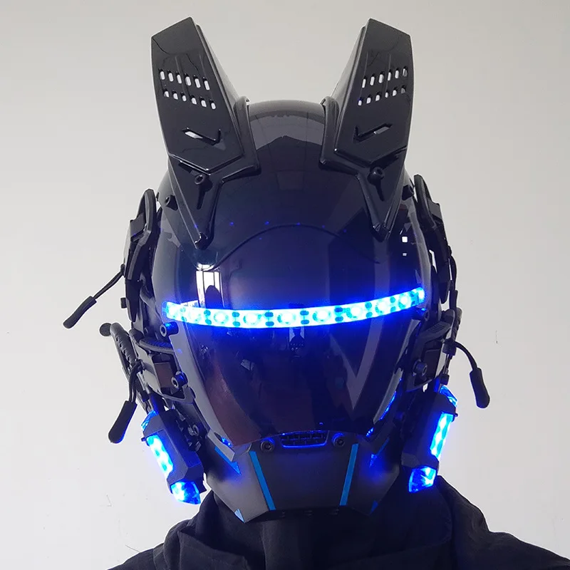 

CyberPunk Mask Cosplay Stage Property Night City SCI-FI With Lamps Halloween Festival Party Cyber Punk Diablo Style Gifts