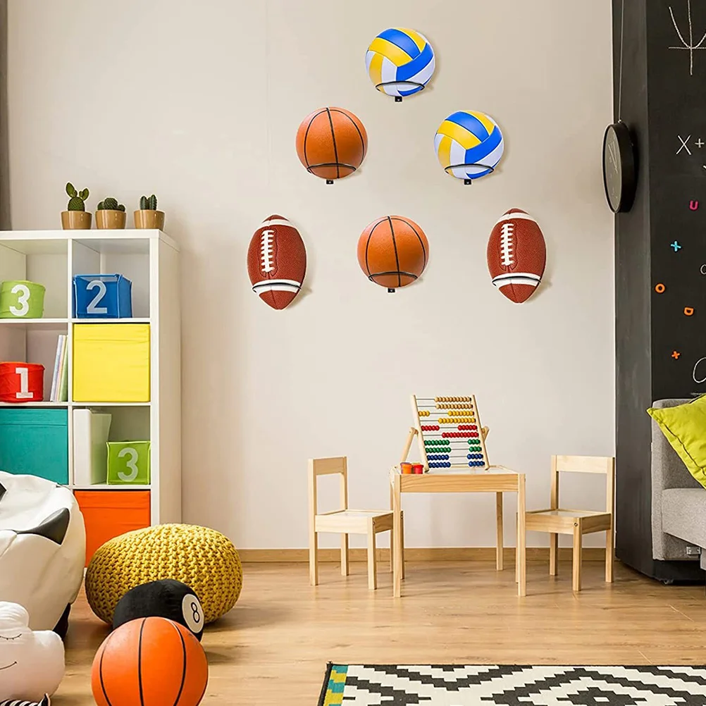 

Basketball Stand Organizer Shelf Football Rugby Holder Accessories Iron Display Bedroom Sports Balls Decor Boys