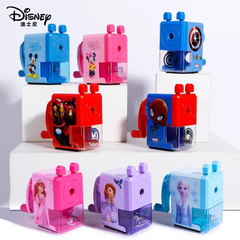 

Disney Princess Elsa Pencil Sharpener Cartoons Marvel Iron Man Stationery Items Mickey Minnie Pen Knife Art Sharpener Gift