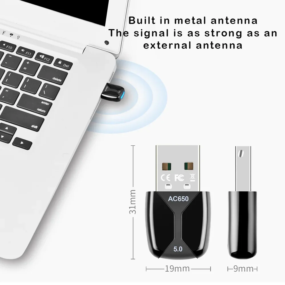 650 Мбит/с USB Wi-Fi адаптер двухдиапазонный 2 4G/5 8 ГГц сетевая карта 600 Ethernet WIFI сетевой