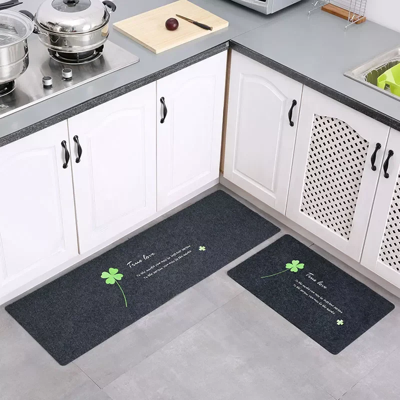 

Anti-slip Kitchen Mat Long Bath Carpet Four-leaf Cover Entrance Doormat Tapete Absorbent Bedroom Doormats Room Floor Mats Rugs