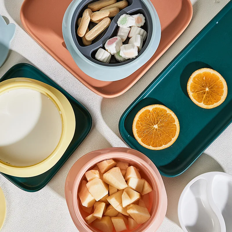 

1pc Baby Bowl Compartmentalized Snack Fruit Vegetable Soup Bow for Unisex Baby Protable Multifunction Sucker Bowl Baby Feeding