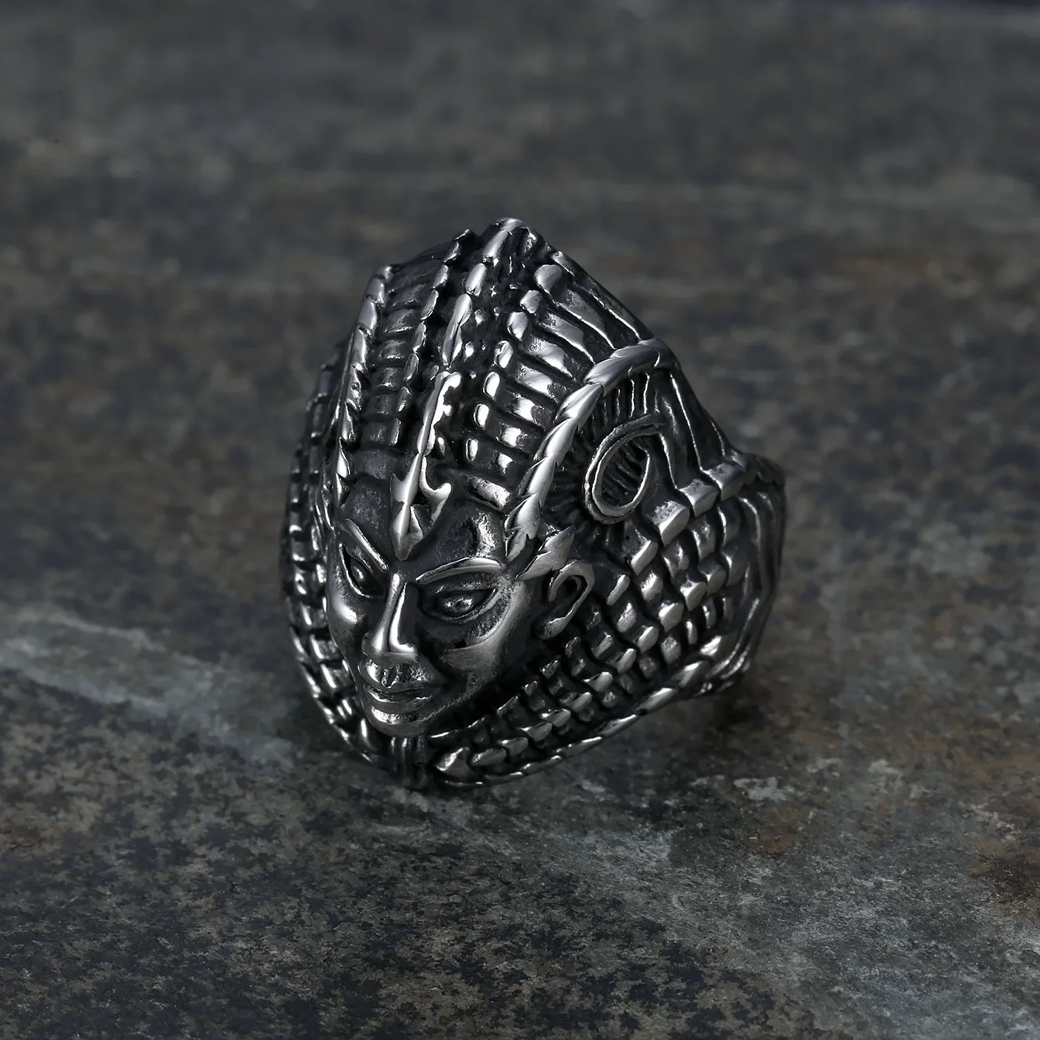 Мужские кольца из полированной ниши египетского фараона нержавеющей стали для