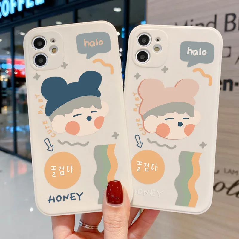 

Silicone Cartoon Couple lens full Package Soft shell Case For iphone14 Pro 11 12 13 Max XS XR SE X 7 8 Plus Fashion new Products