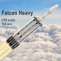 moc falcon heavy launch vehicle high tech building blocks assembled model aerospace educational theme diy toys for children gift