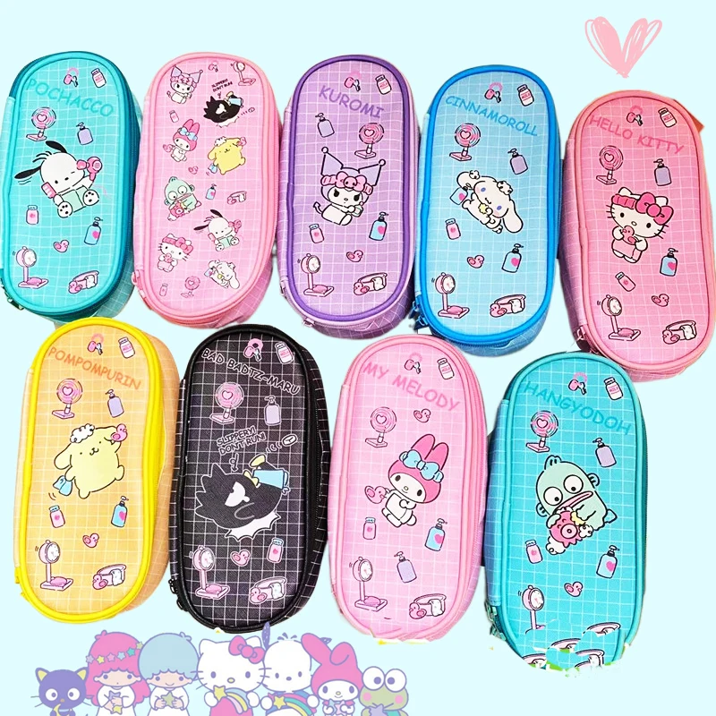 

Sanrioed ручка сумка Kawaii высокой емкости для студентов канцелярские принадлежности для хранения карандаш искусственный аниме My Melody Kuromi Cinnamoroll подарок для девочек