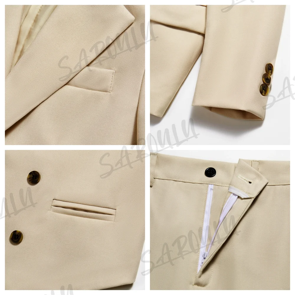 Детский Костюм Из 4 Предметов Цвета Шампанского Классический Высококачественный