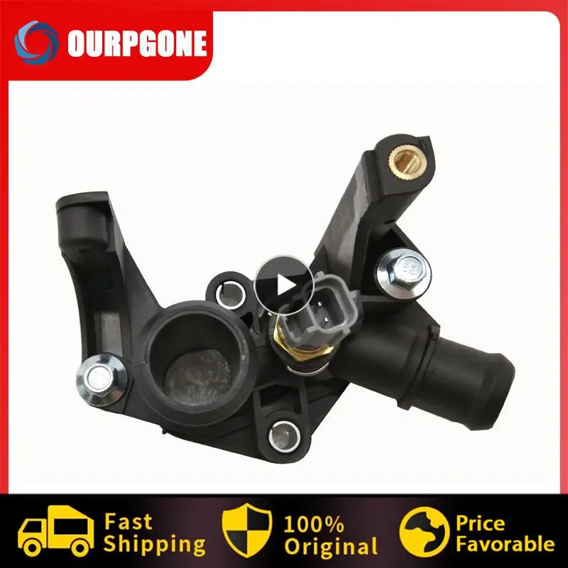 

For Ford Focus Engine Thermostats Multifunctional Universal Coolant Thermostat Housing With Sensor Durable Portable Black Abs