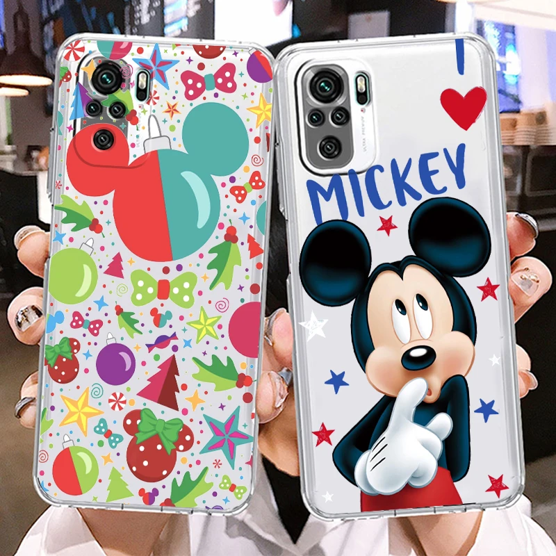 

Couple Mickey Minnie Hot Phone Case For Xiaomi Redmi K50 K40 Gaming 10 10C 9AT 9A 9C 9T 8 7A 6A 5 5G Armor Transparent Cover