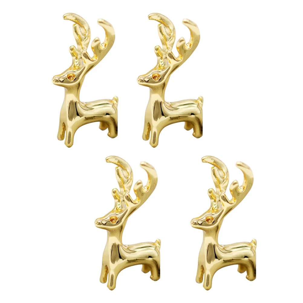 

4 Pcs Deer Pendant DIY Necklace Beads Jewelry Making Pendants Copper Bracelet Charms