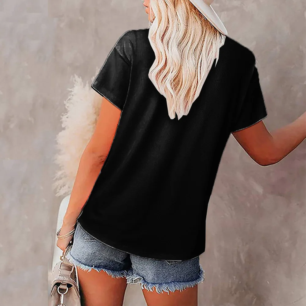 

Women Short Sleeve Tops And Blouses Zip Collar Business Casual Tops Tunic Shirt