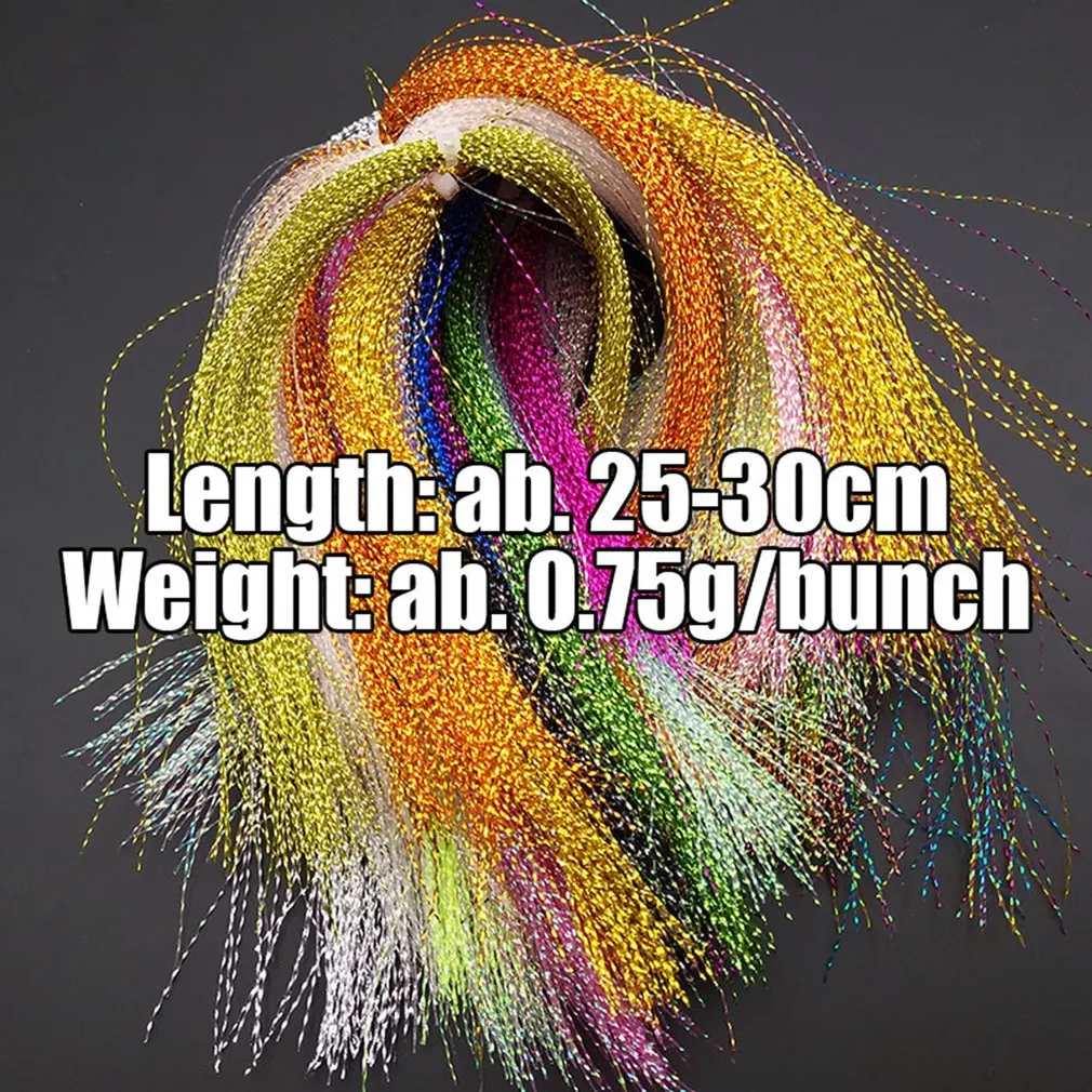 

Fly fishing tinsel twisted strand string line tying flash crystal shining diy material assist hooks lure flies Lure