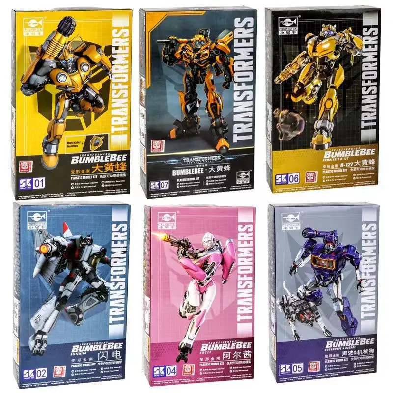 

NEW Trumpeter Transformers Bumblebee Blitzwing Soundwave Assemble SMART Kit Mini Pocket Warrior Action Figure Robot Toys