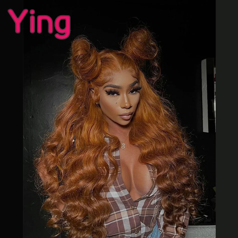 Transparent Ginger Durty Orange Colored 13X6 Loose Deep Lace Front Wigs Human Hair Brazilian Remy 13X4 Lace Front Wigs For Woman