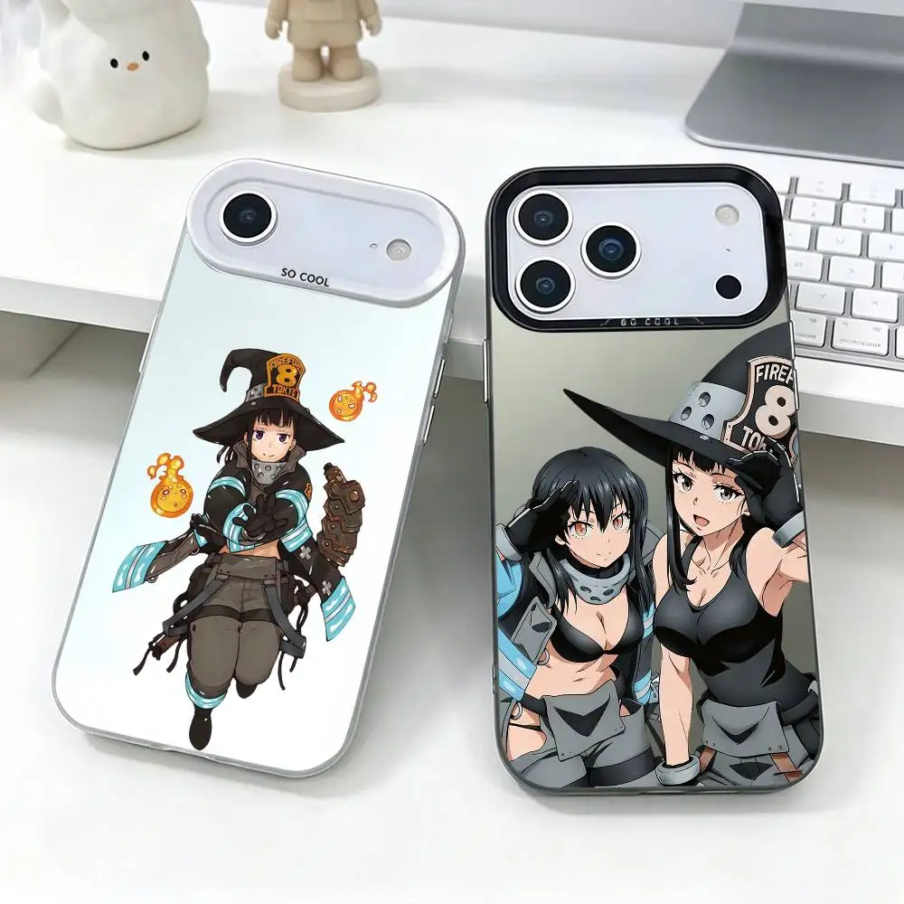 Фото Чехол для телефона F-Fire Force Maki Oze для iPhone 17, 16, 15, 14, 13, 12, 11 Plus, Pro Max, XS, цветной серебристый чехол-накладка №1